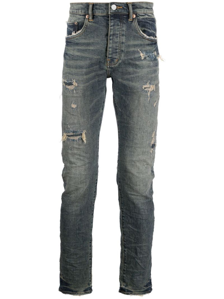 Blue Distressed Skinny Jeans