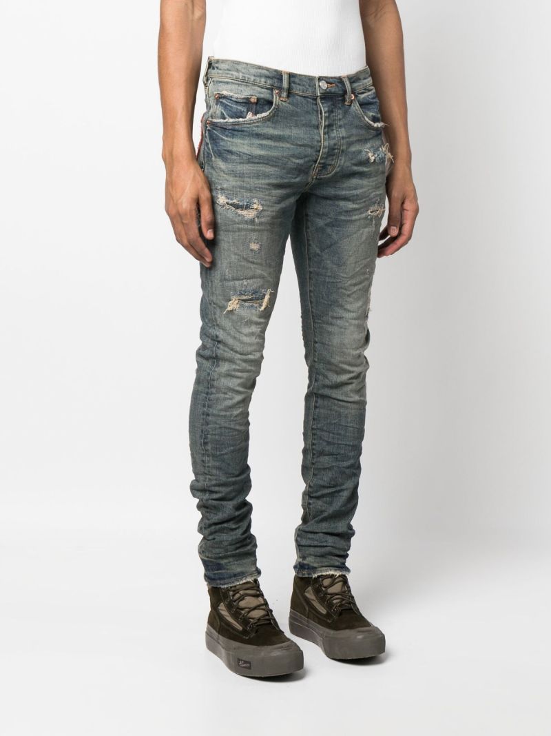 Blue Distressed Skinny Jeans