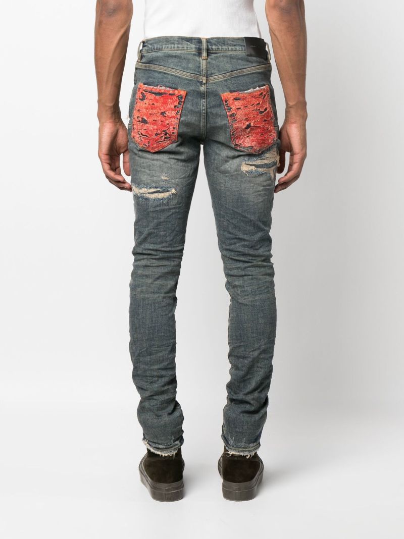 Blue Distressed Skinny Jeans