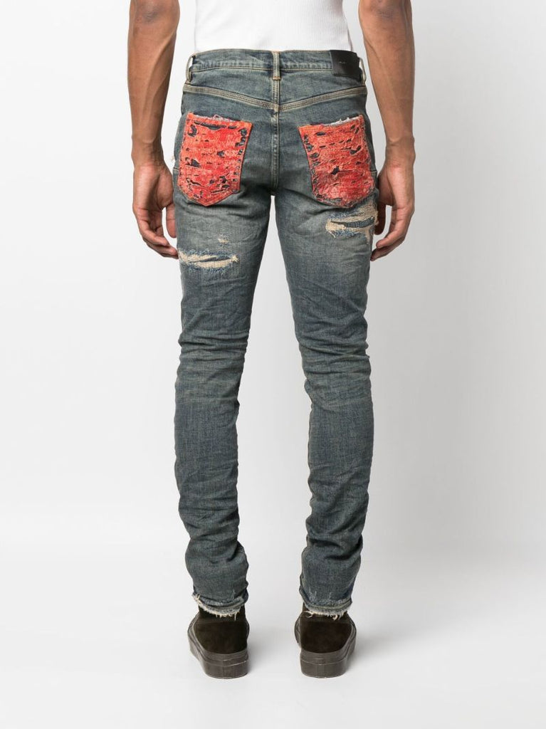 Blue Distressed Skinny Jeans