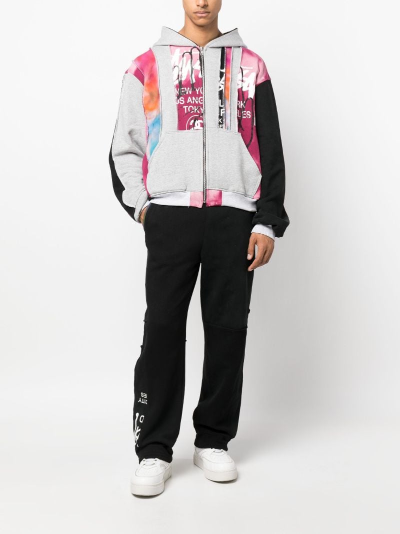 X Peter Simmonds Grey Panelled Cotton Hoodie