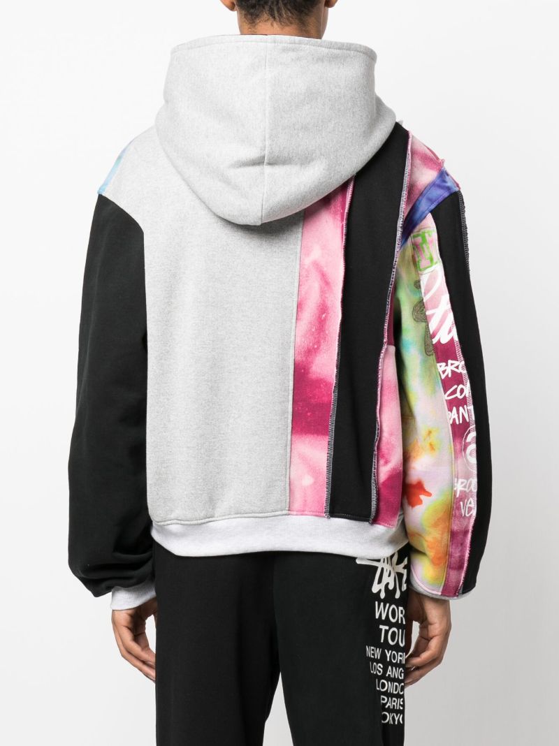 X Peter Simmonds Grey Panelled Cotton Hoodie