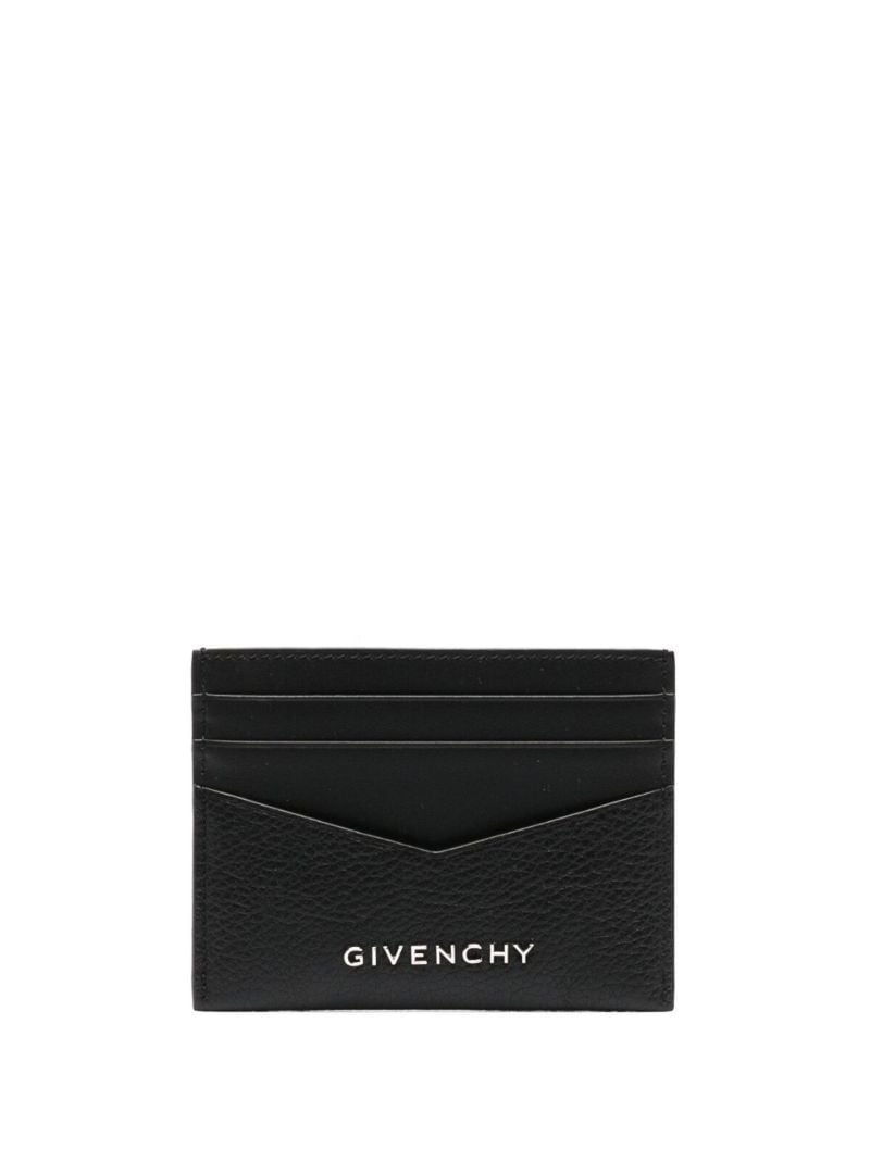 Black Logo-plaque Leather Cardholder