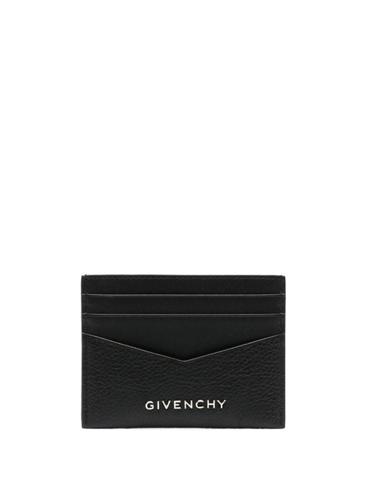 Black Logo-plaque Leather Cardholder