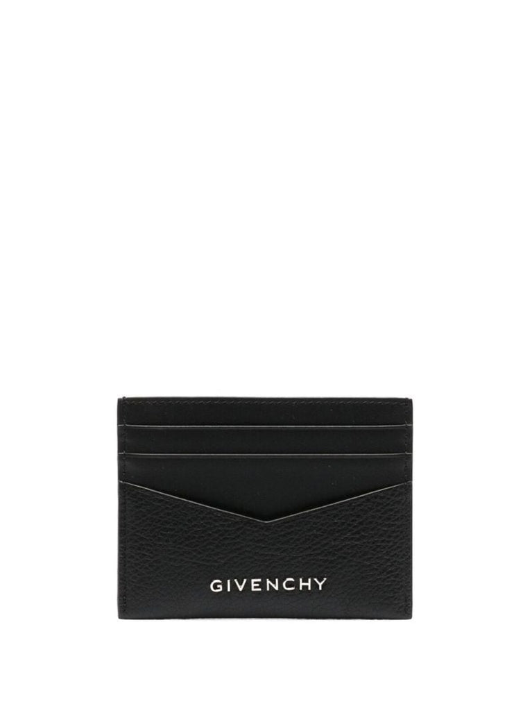 Black Logo-plaque Leather Cardholder