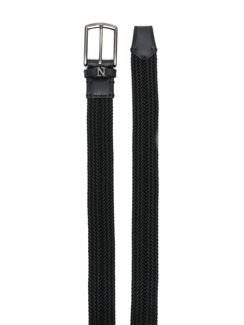 Black Triple Stitch Buckle Belt