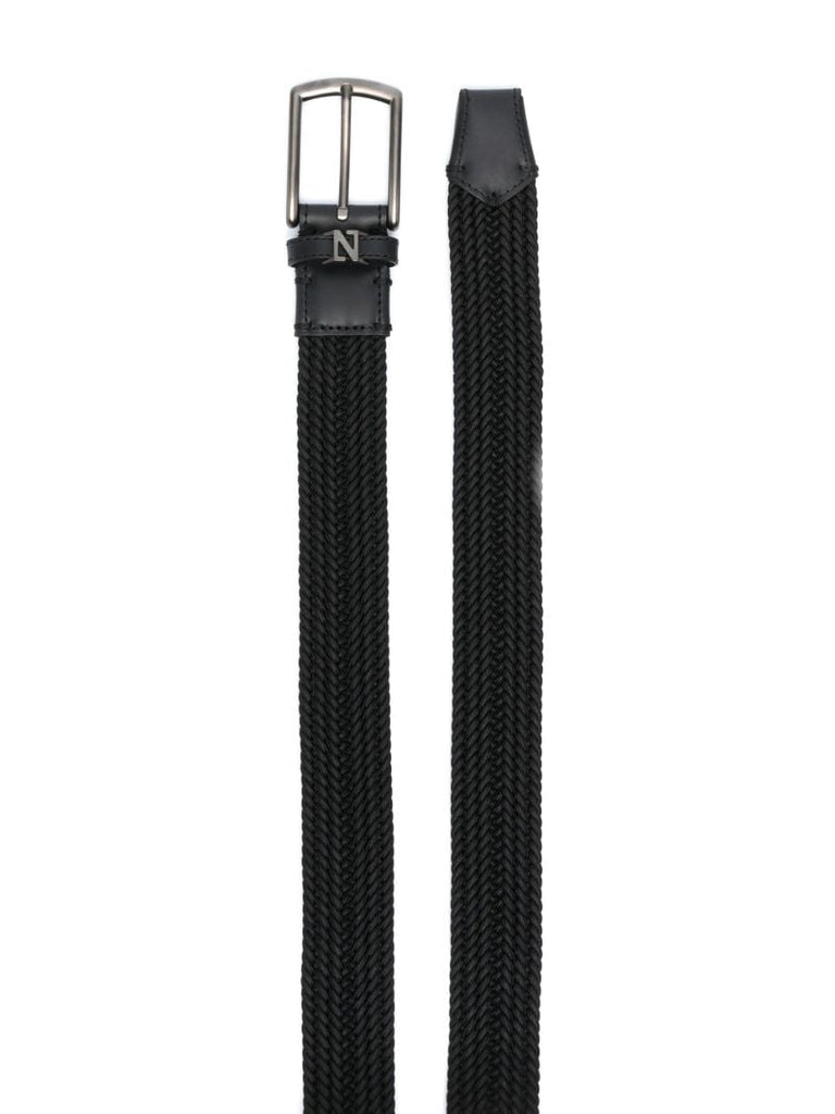 Black Triple Stitch Buckle Belt
