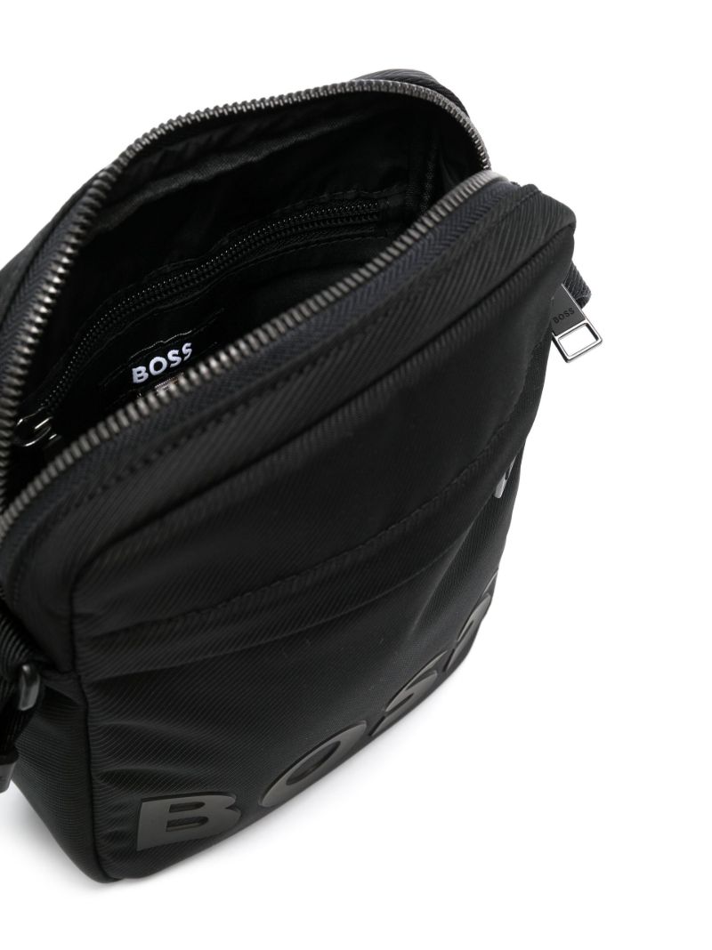 Black Catch Tonal Logo Cross Body Bag