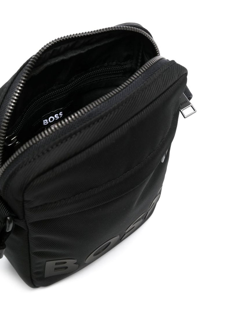 Black Catch Tonal Logo Cross Body Bag