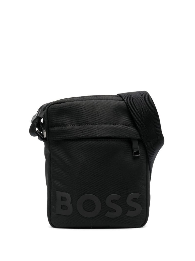 Black Catch Tonal Logo Cross Body Bag