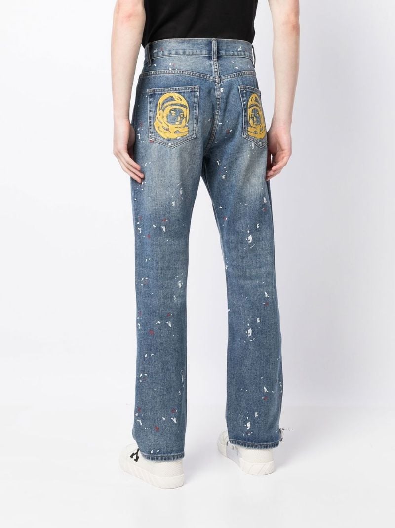 Blue Paint Splatter Straight-leg Jeans