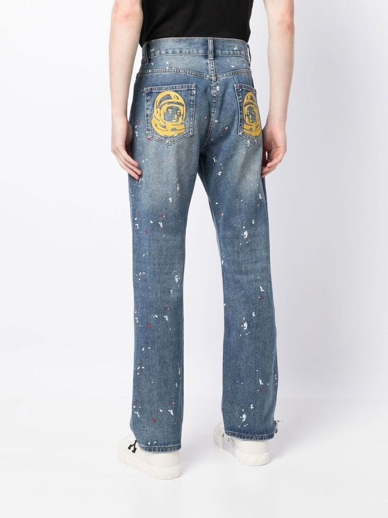 Blue Paint Splatter Straight-leg Jeans