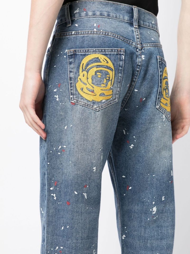 Blue Paint Splatter Straight-leg Jeans