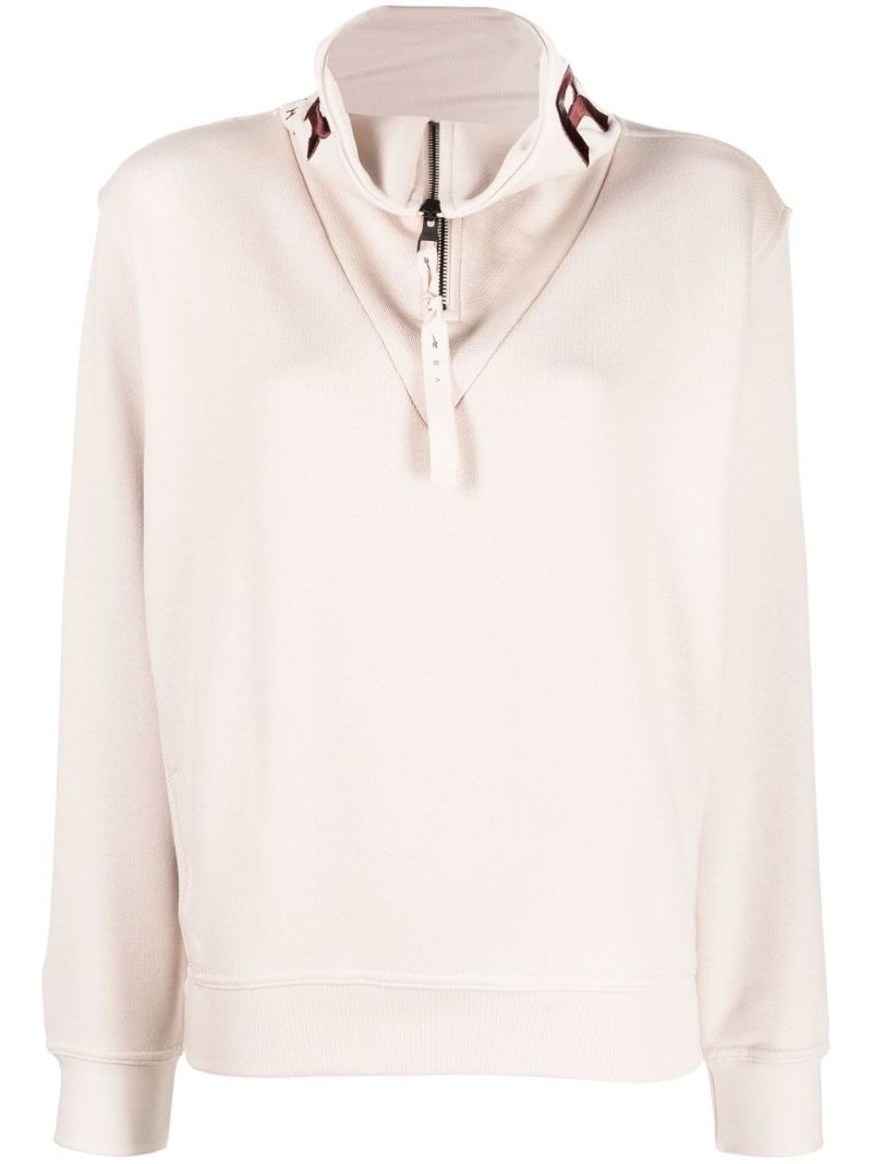 X Victoria Beckham Neutral Logo Embroidered Sweater