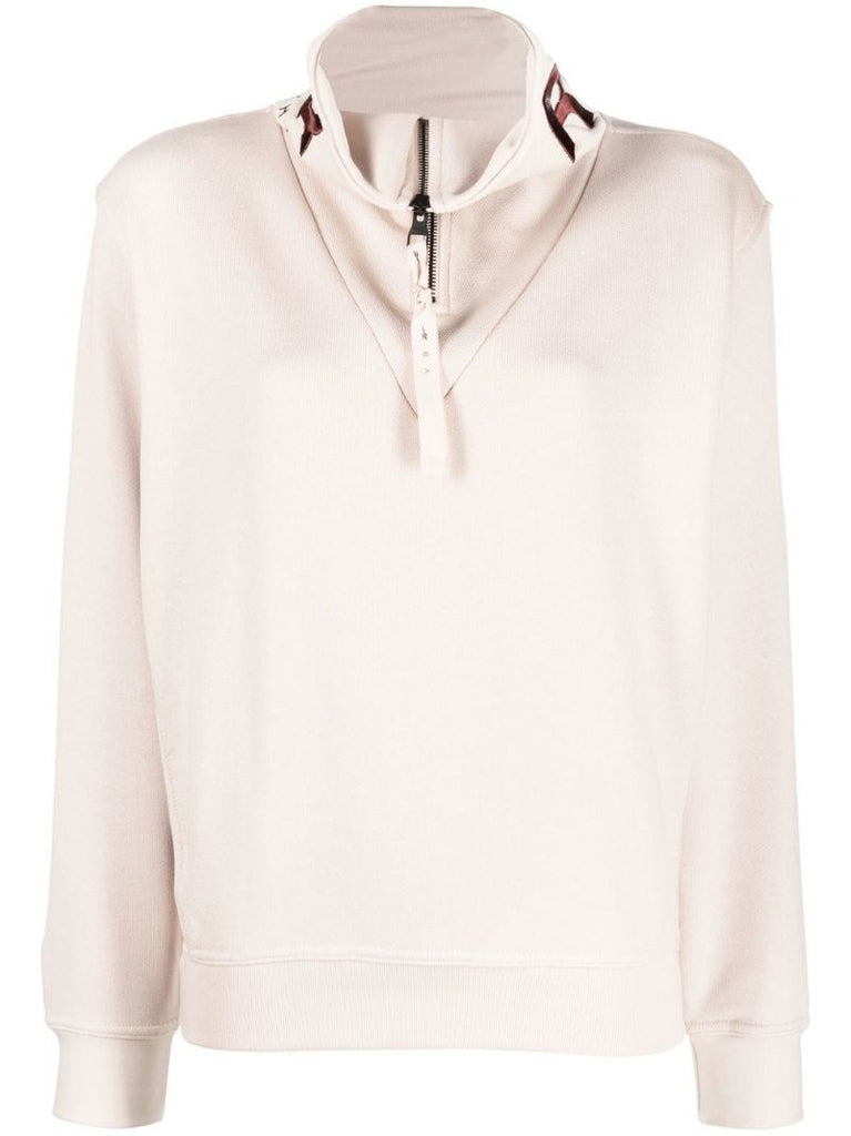 X Victoria Beckham Neutral Logo Embroidered Sweater