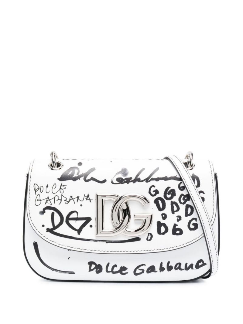 White Graffiti 3.5 Leather Shoulder Bag