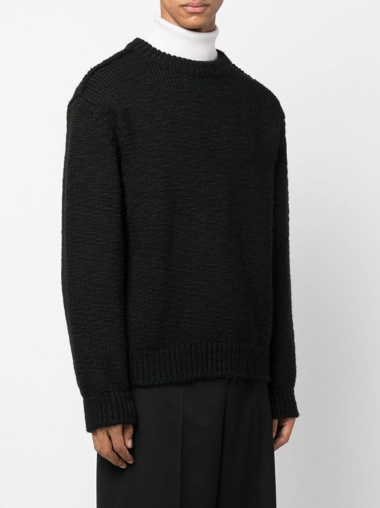 Black Knitted Wool Sweater
