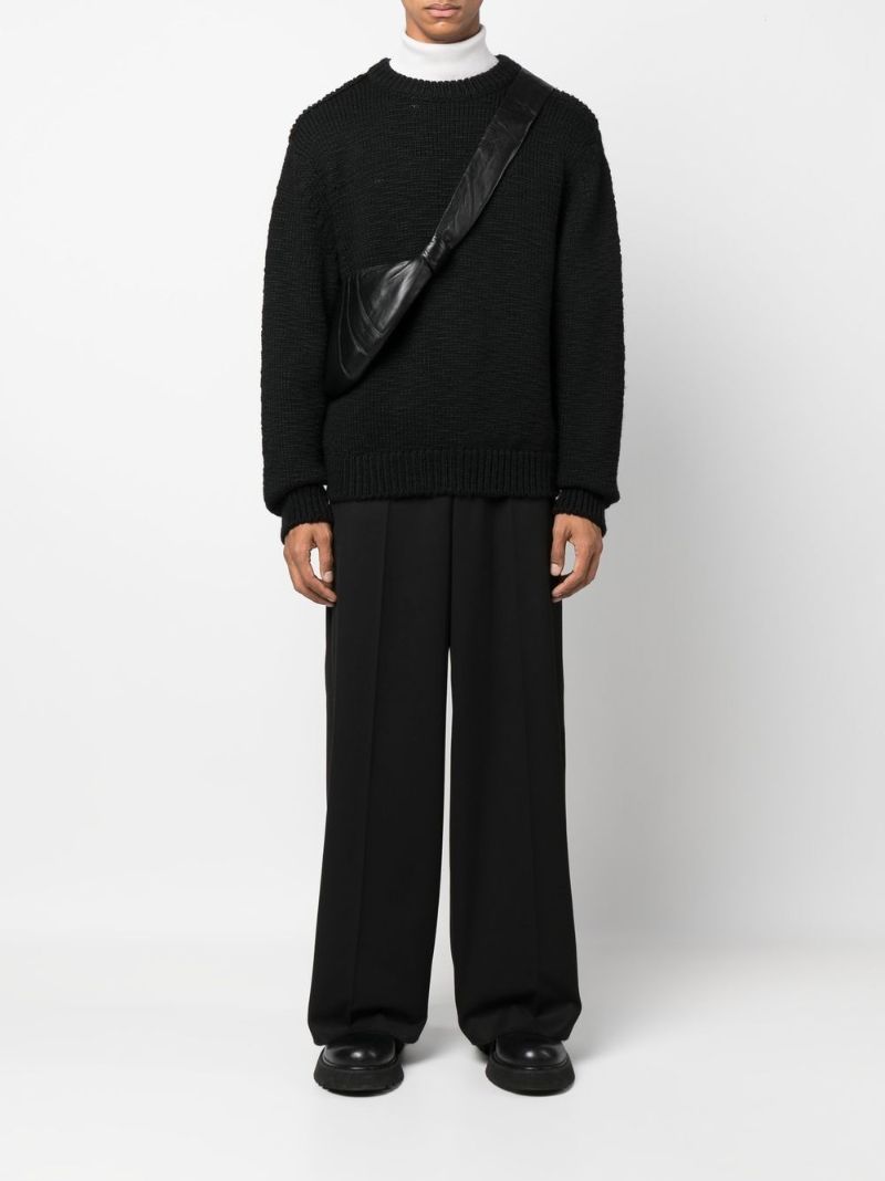 Black Knitted Wool Sweater