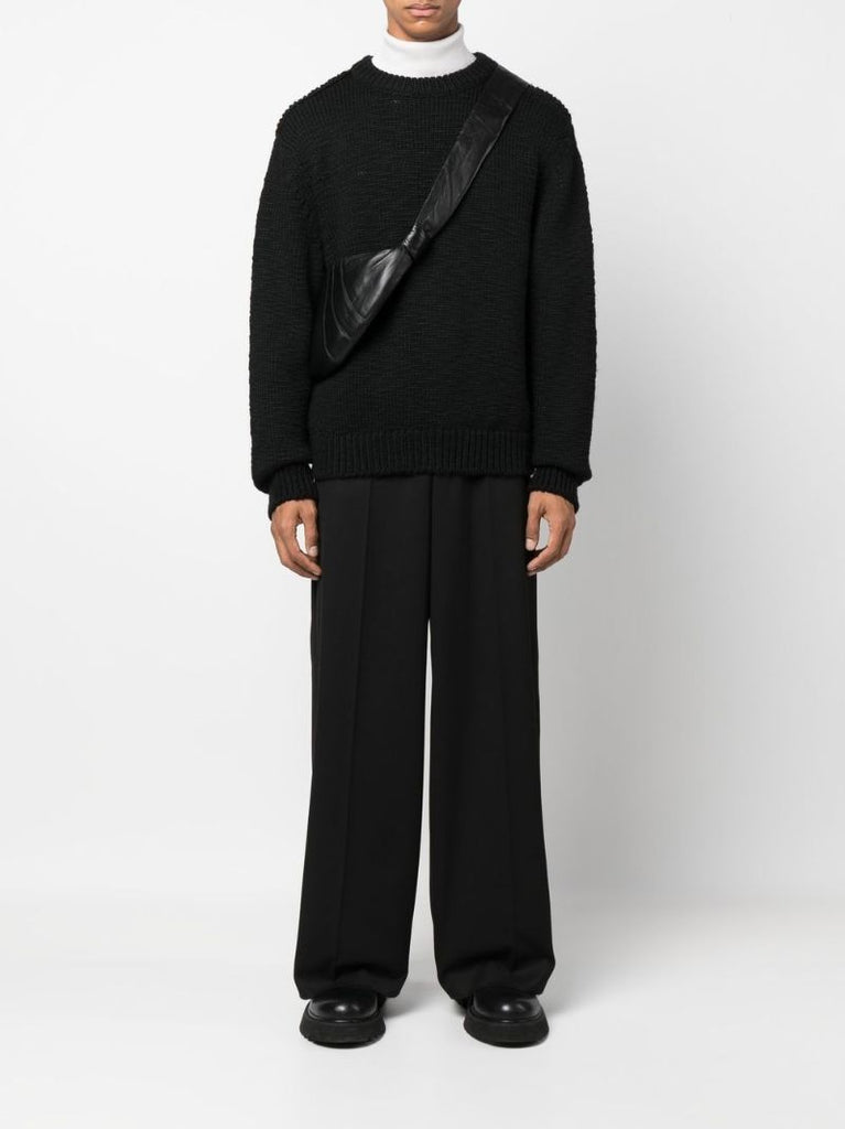Black Knitted Wool Sweater