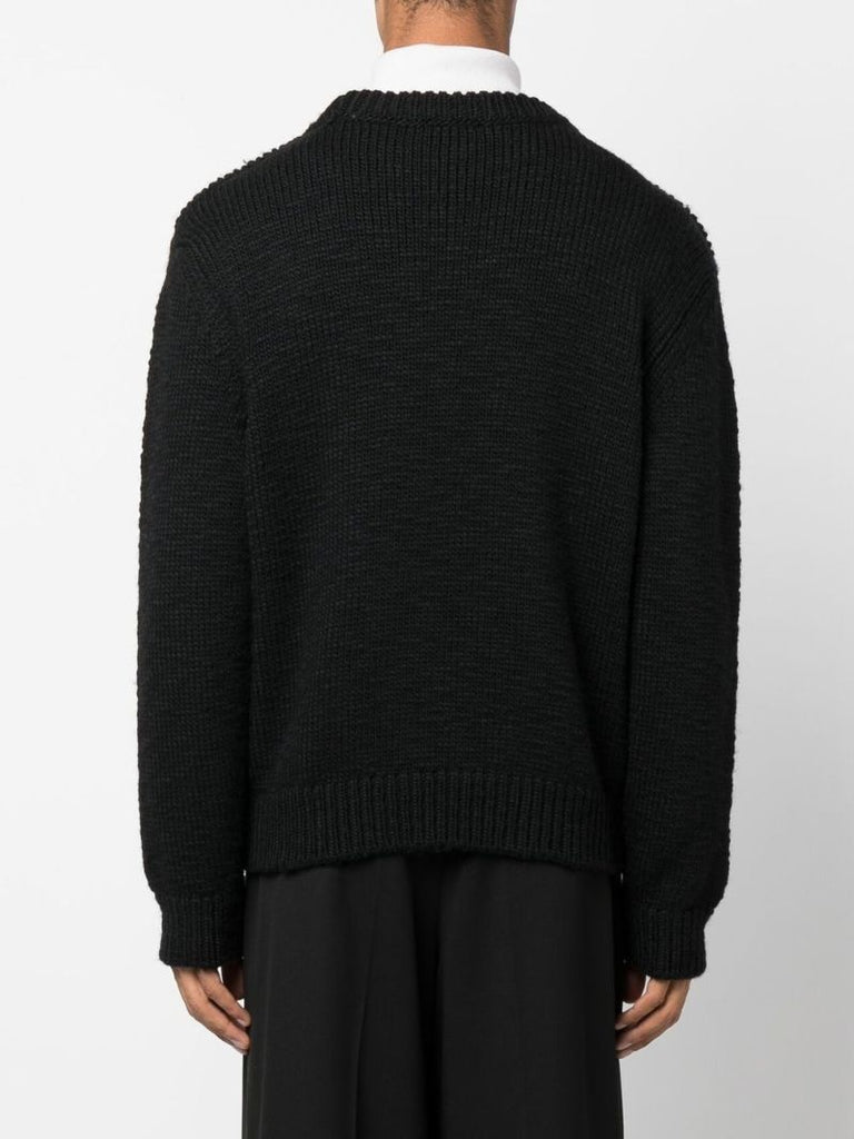 Black Knitted Wool Sweater
