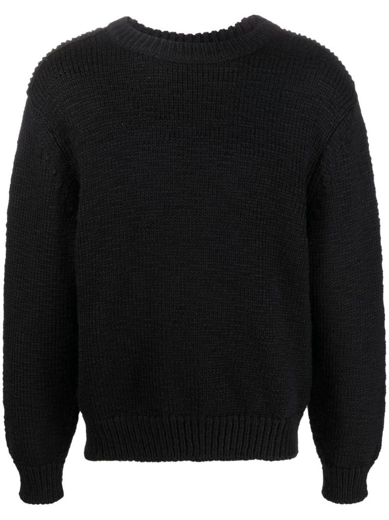 Black Knitted Wool Sweater