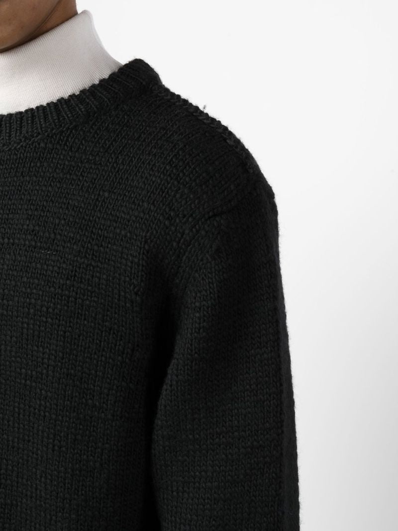 Black Knitted Wool Sweater
