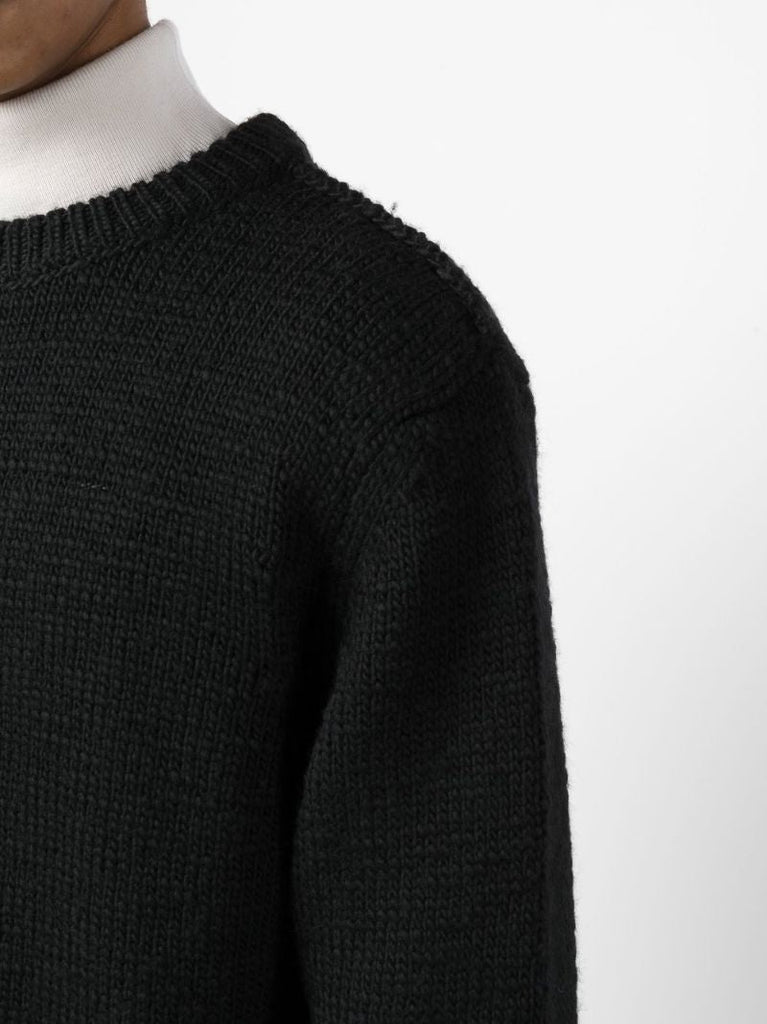 Black Knitted Wool Sweater