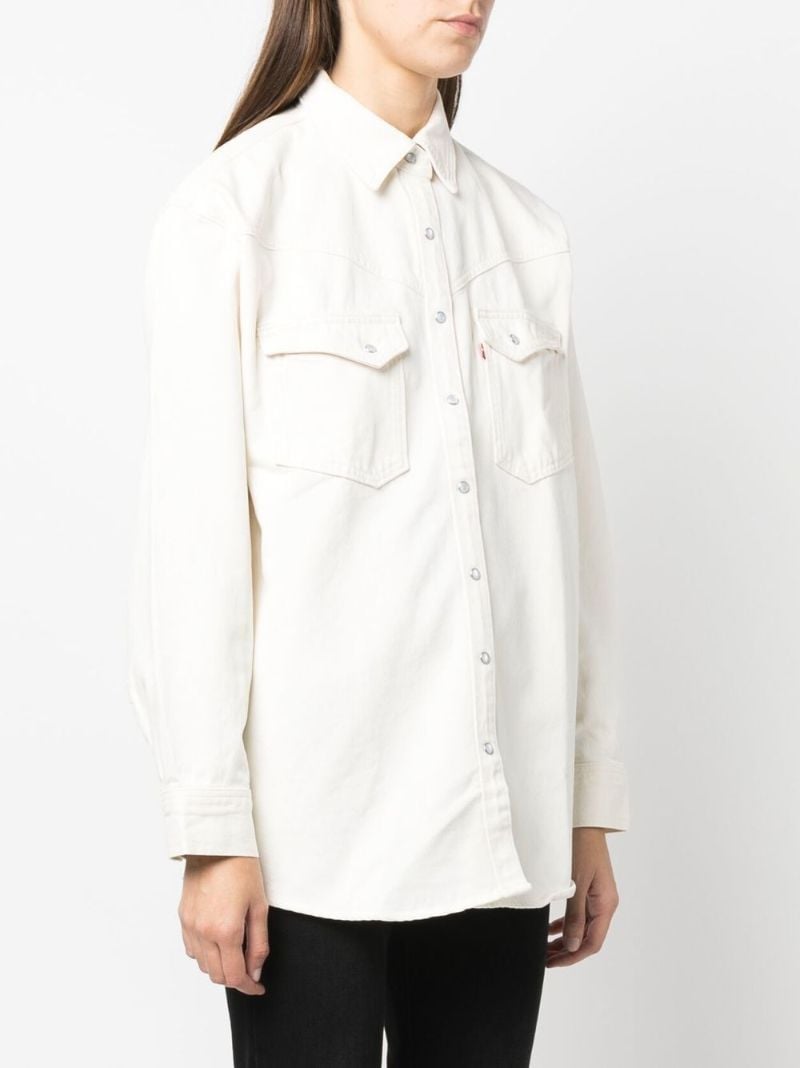White Dorsey Xl Western Denim Shirt