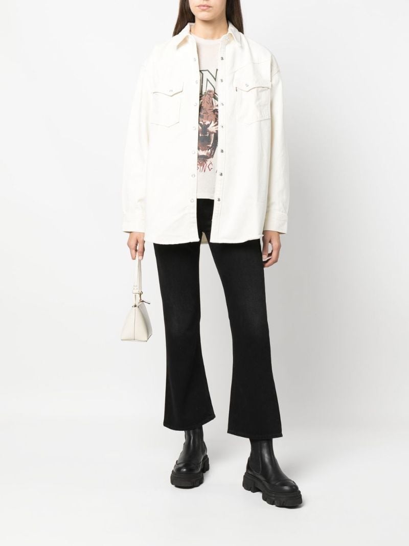 White Dorsey Xl Western Denim Shirt