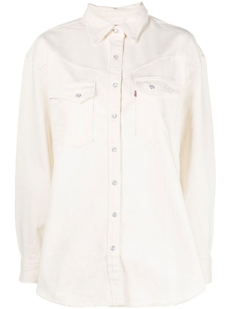 White Dorsey Xl Western Denim Shirt
