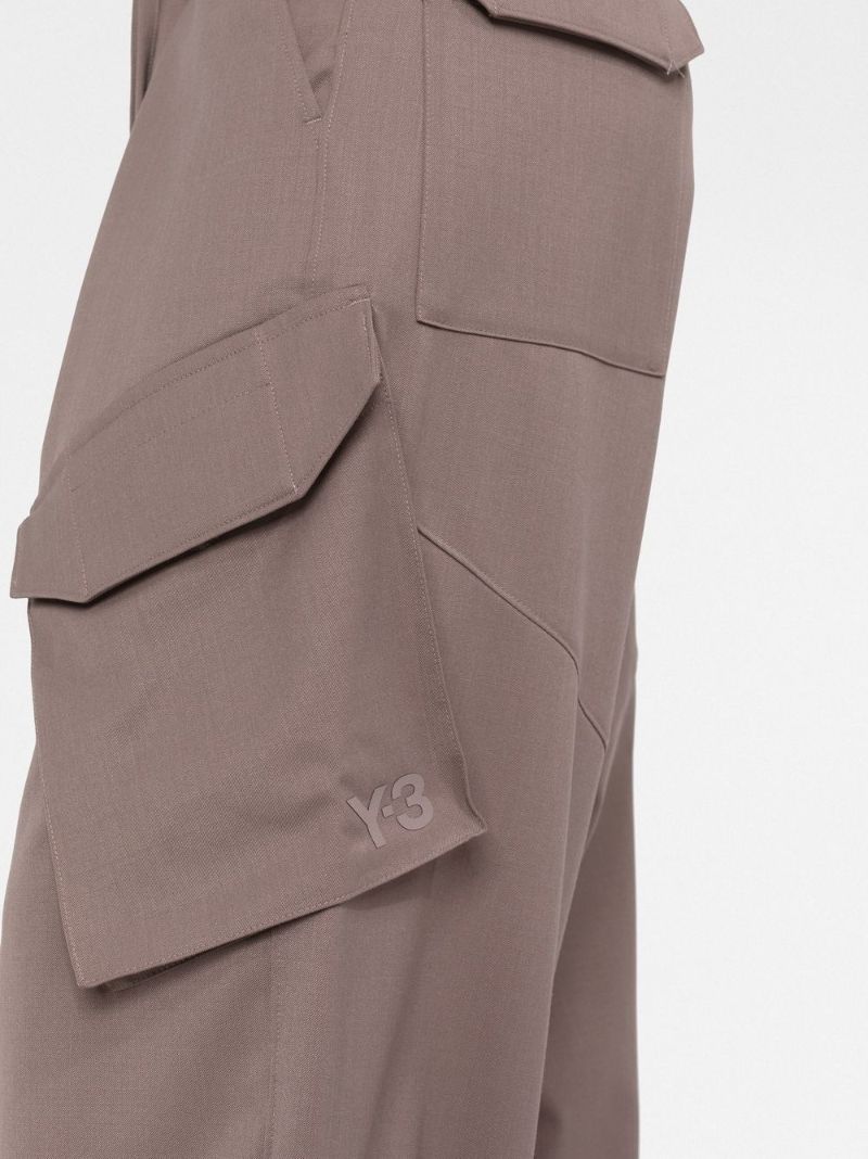 Brown Cropped Cargo Trousers