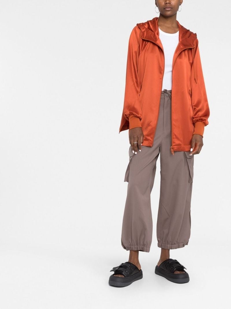 Orange Hooded Zipped Jacket