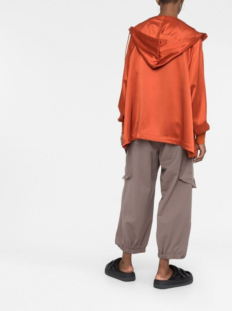 Orange Hooded Zipped Jacket