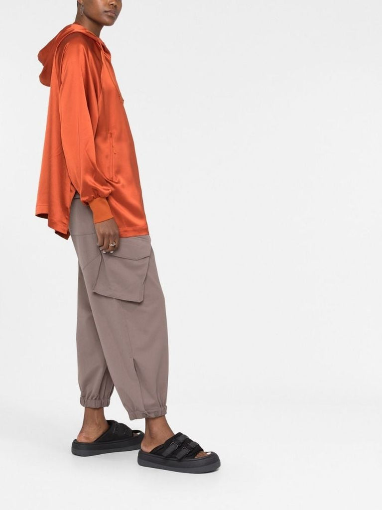 Orange Hooded Zipped Jacket