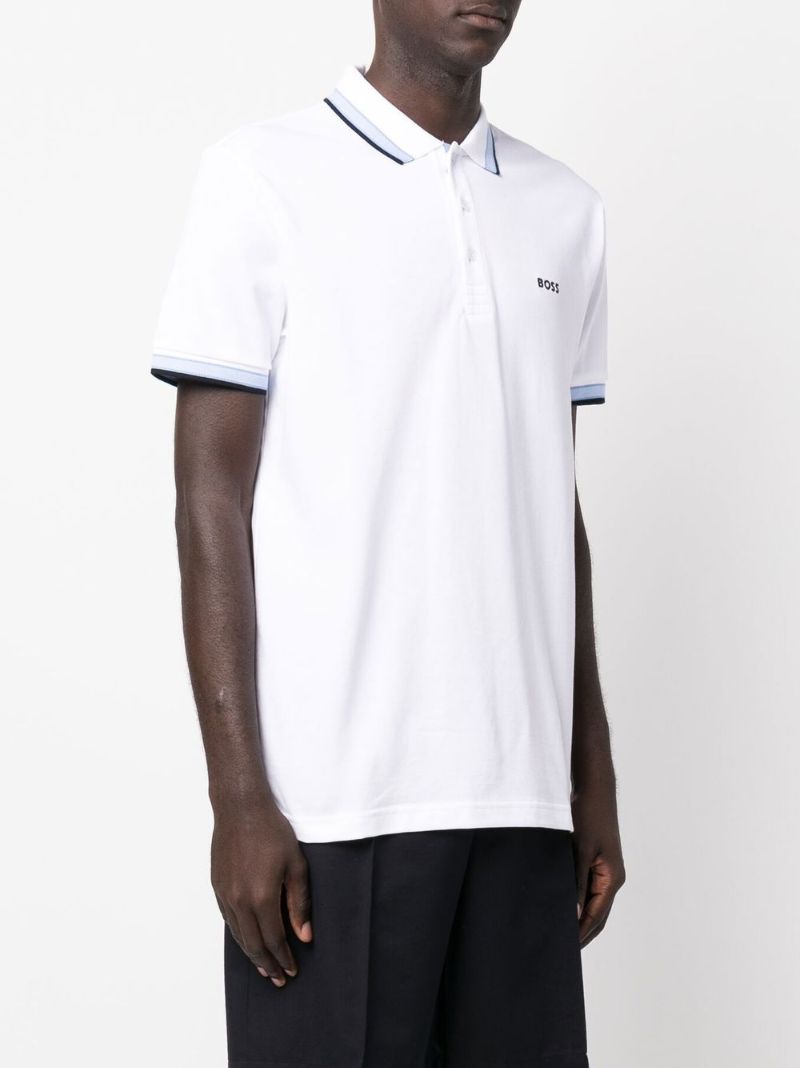 White Logo-embroidered Cotton Polo Shirt
