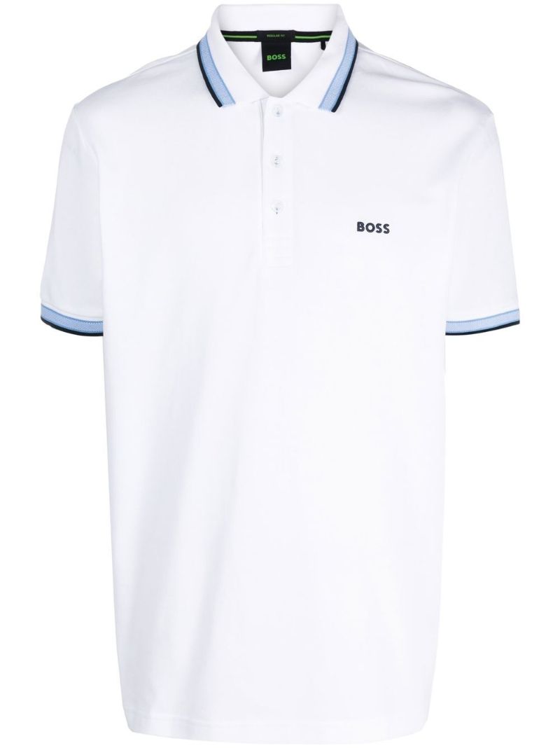 White Logo-embroidered Cotton Polo Shirt