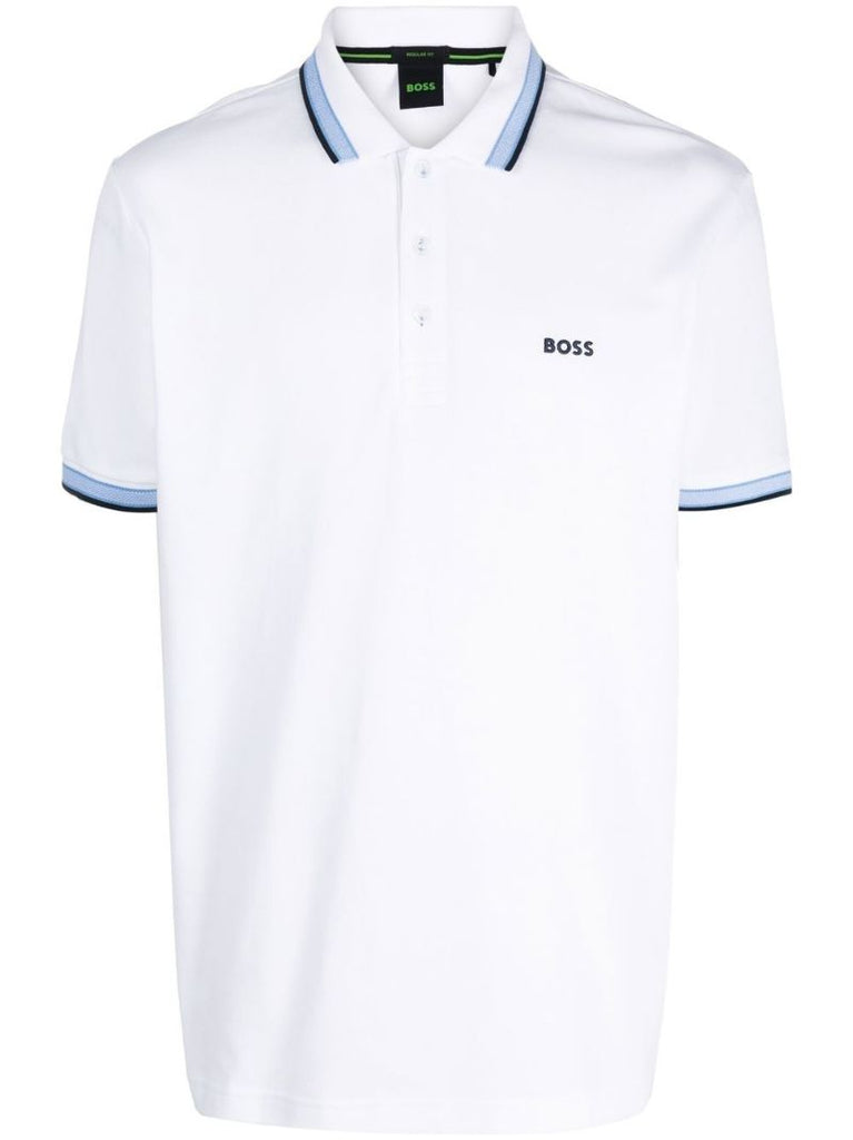 White Logo-embroidered Cotton Polo Shirt