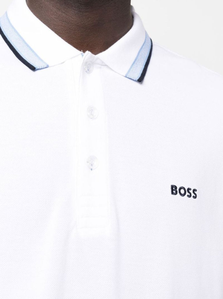 White Logo-embroidered Cotton Polo Shirt