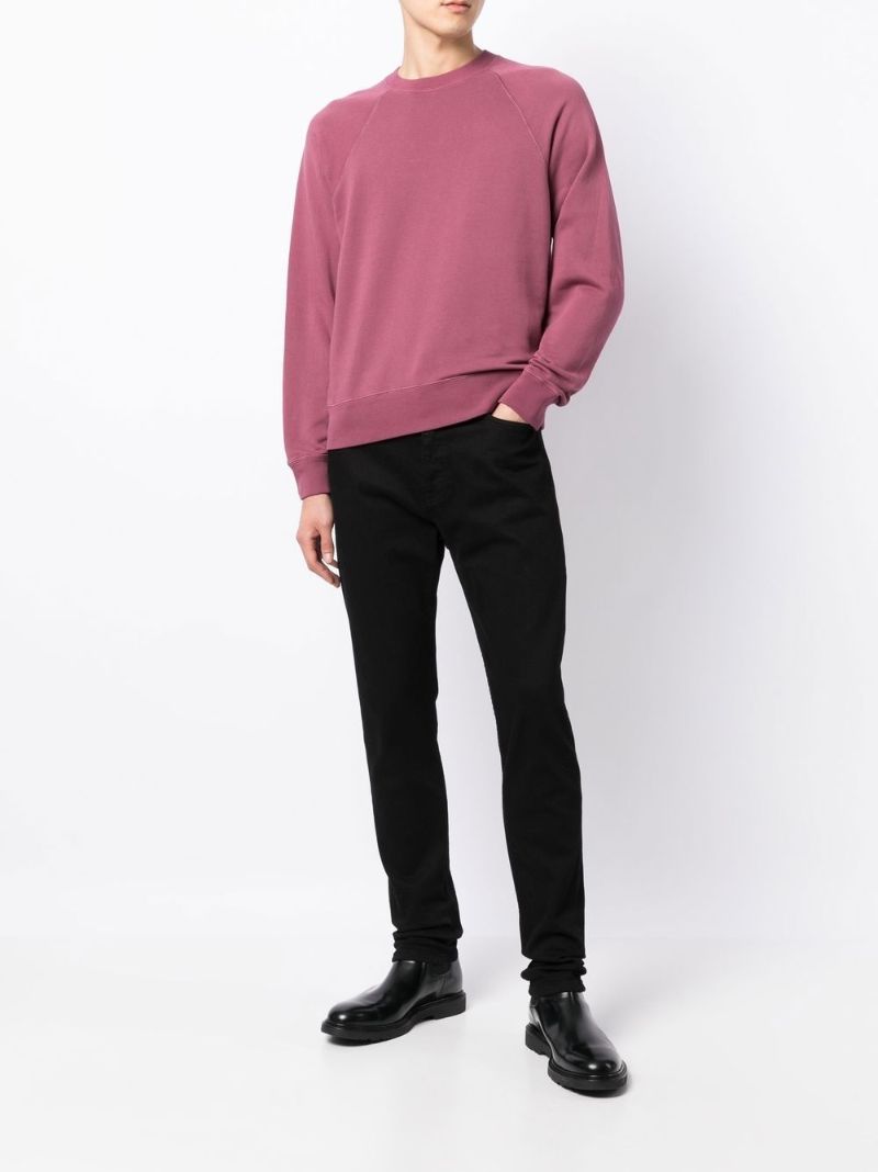 Pink Crew Neck Cotton Sweatshirt