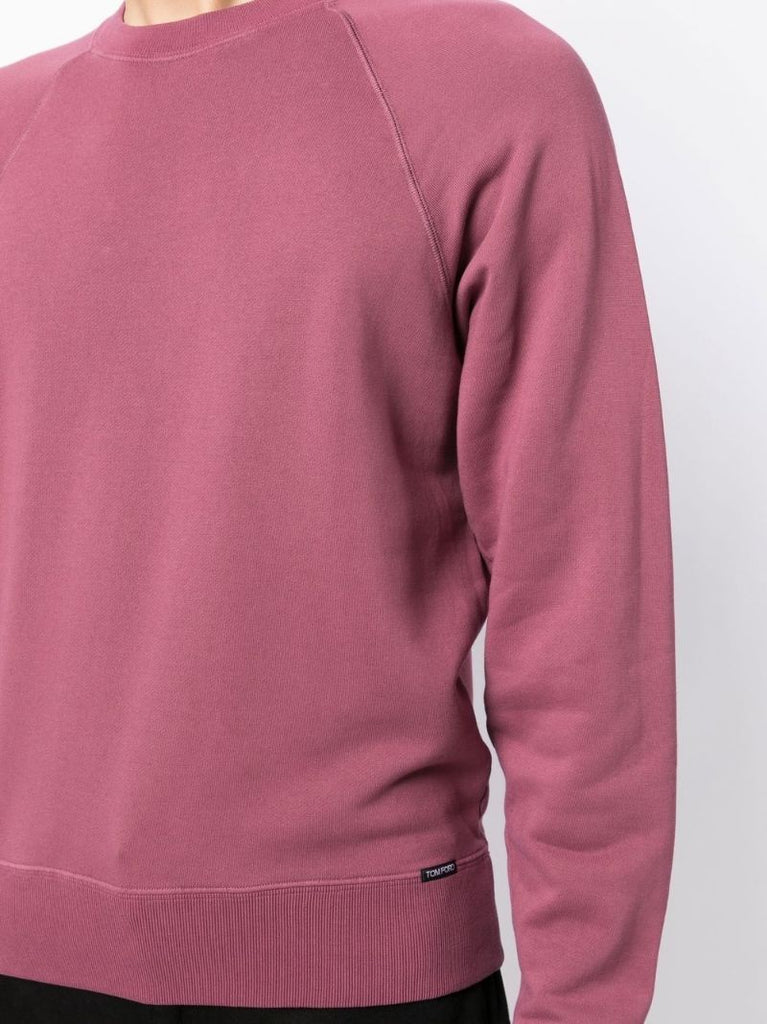 Pink Crew Neck Cotton Sweatshirt