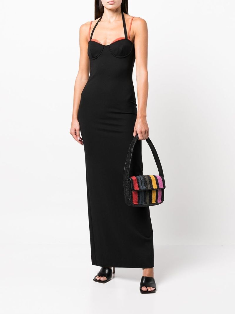 Black Tommy Beaded Shoulder Bag