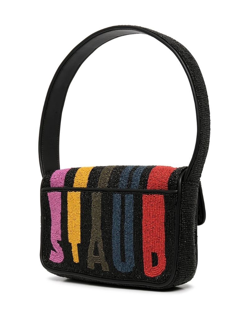 Black Tommy Beaded Shoulder Bag