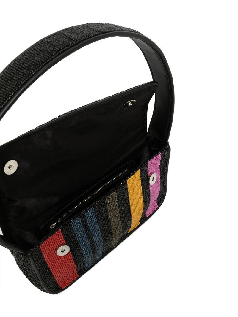 Black Tommy Beaded Shoulder Bag