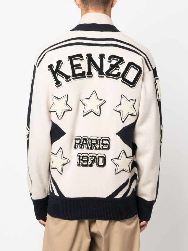 Neutral Varsity Wool Sweater
