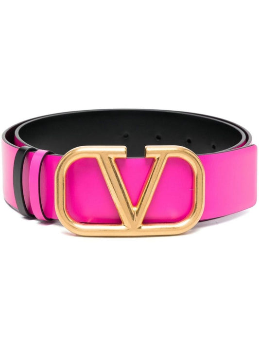 Pink Vlogo Signature Leather Belt