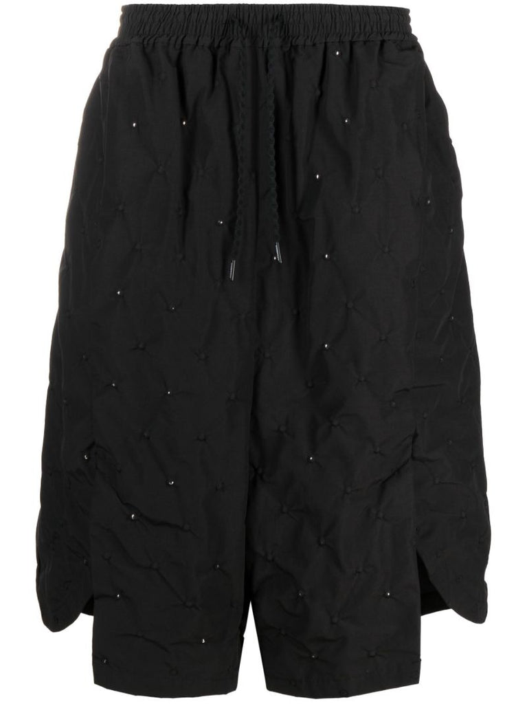 Black Carroll Drop-crotch Shorts