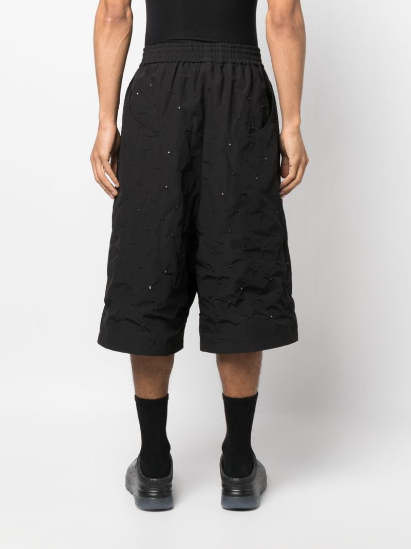 Black Carroll Drop-crotch Shorts