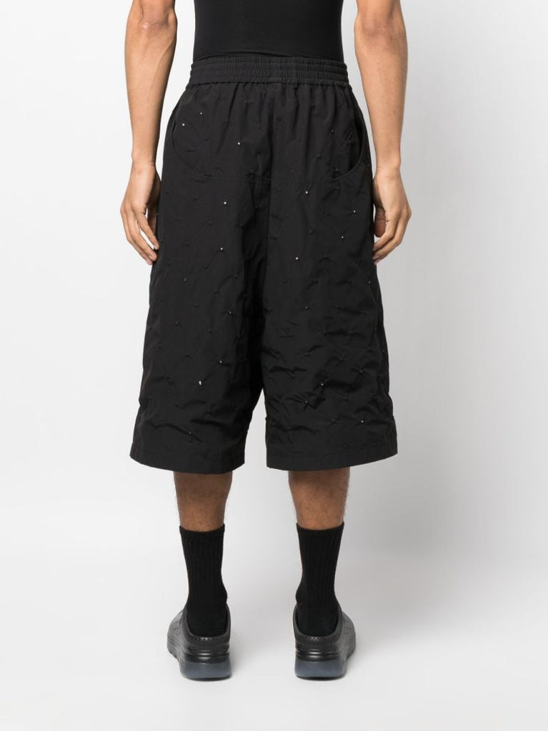 Black Carroll Drop-crotch Shorts