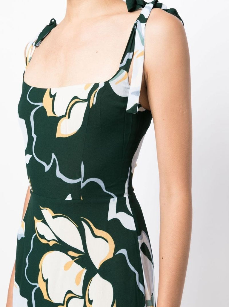 Green Besse Floral Print Midi Dress