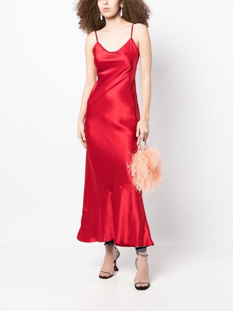 Red Parma Silk Midi Dress